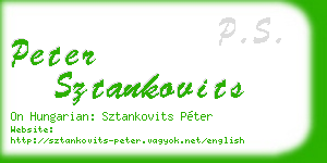peter sztankovits business card