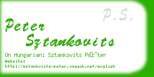 peter sztankovits business card